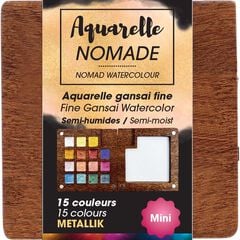 Mini Paleta Acuarela Nomad 15 colores metallik