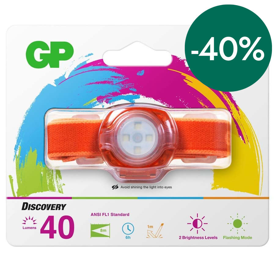 Linterna de Cabeza Infantil GP CK31 naranja 30lm