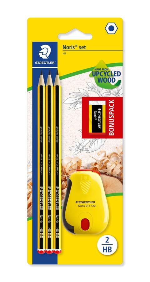 Set Staedtler 3 L&aacute;pices Noris 120-2+Goma+Sacapuntas