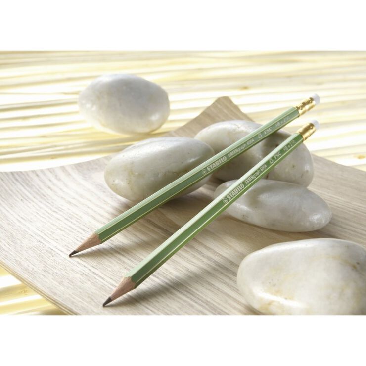 Llapis grafit amb goma Stabilo green 12u
