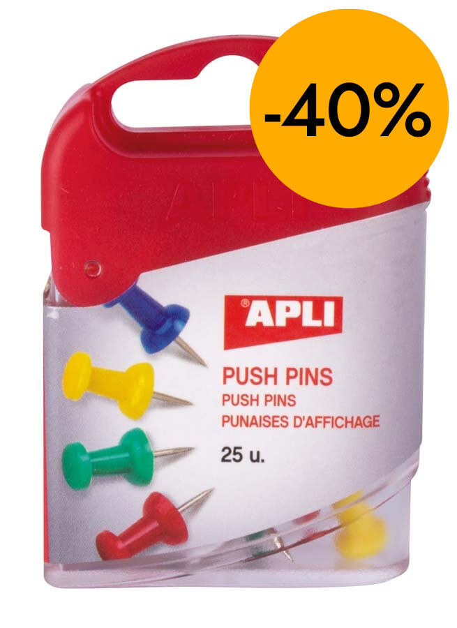 Agujas colores Apli Push Pin 25u