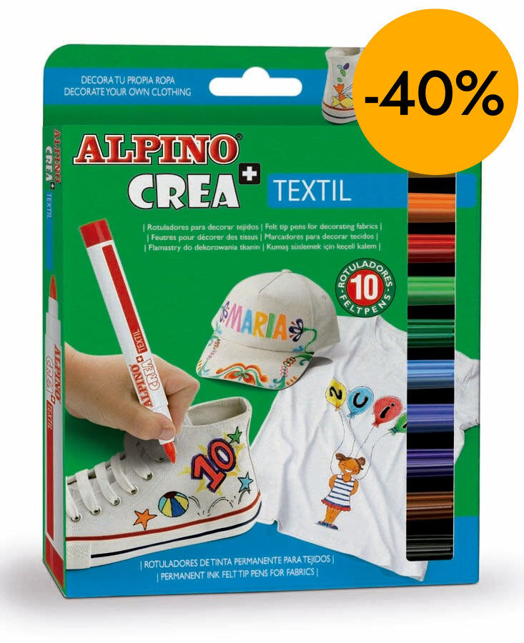 Rotuladores para tela Alpino Crea 10 colores