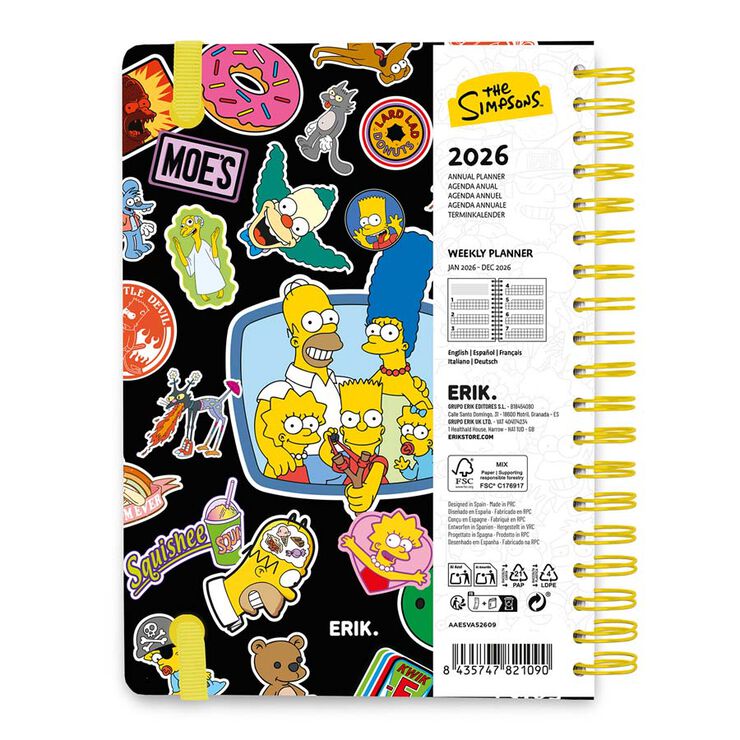 Agenda A5 sem/vista mult 2026 Simpsons