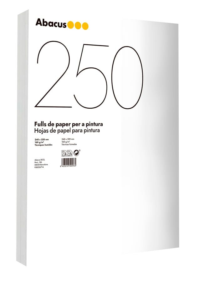 Paper per a pintura Abacus 24x32cm 160g 250 fulls