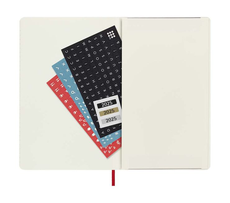 Agenda Moleskine 12m día/pág 2025 L rojo