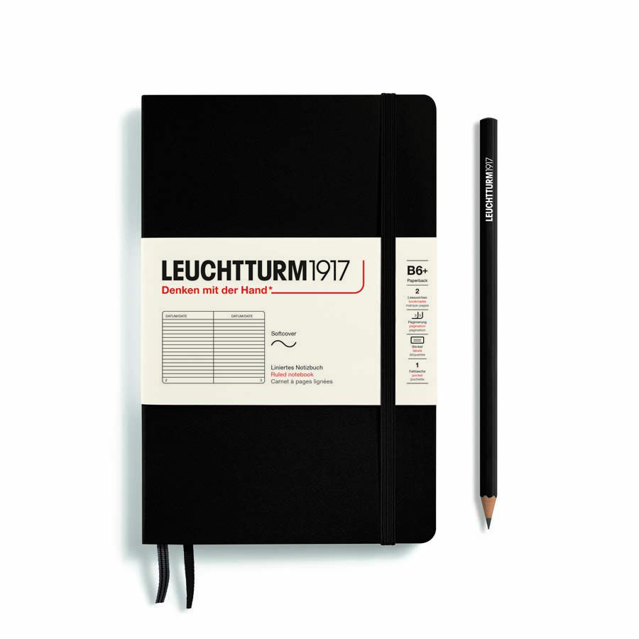 Llibreta Leuchtturm B6 tapa tova ratlla black