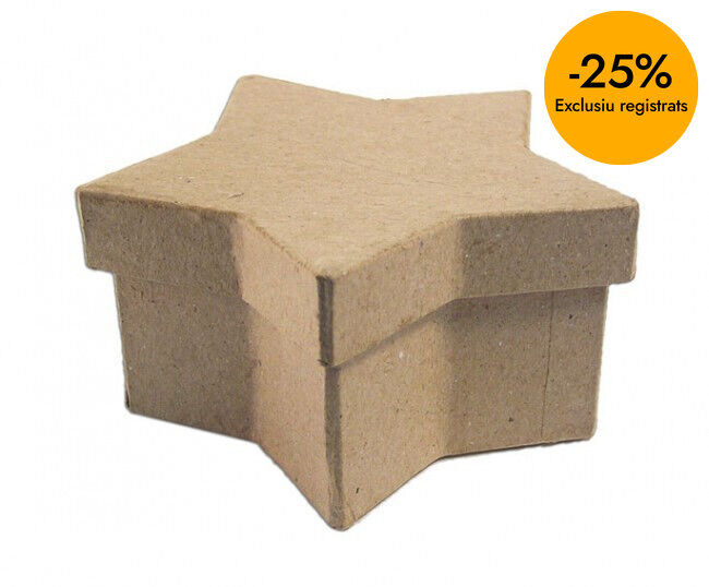 Cajita papel mach&eacute; D&eacute;copatch estrella 15x12,5x7cm