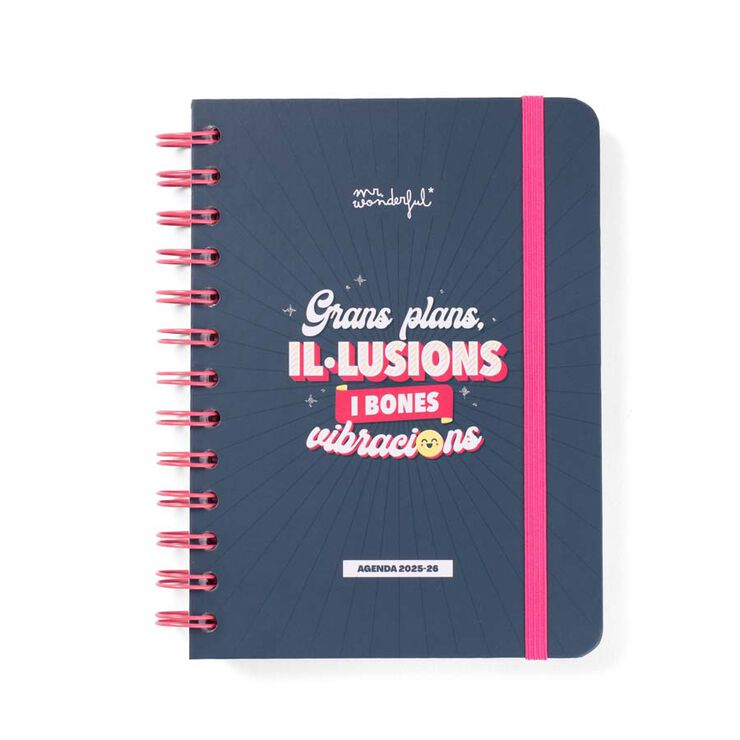 Agenda escolar Mr. Wonderful Wonder Mini día/pág cat 2025-26 Grans plans, il·lusions i bones vibracions