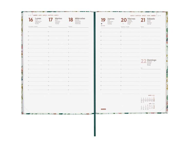 Agenda Finocam Porto DS Y10 sem/vista vertical cas 2026 Botanic