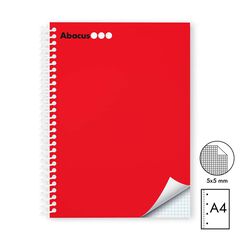 Notebook A4 Abacus tapa extradura 120 fulls 5x5 vermell