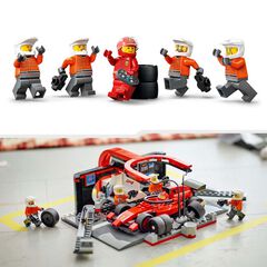 LEGO® LEGO City Parada en Boxes de F1® y Equipo de Mecánicos con Coche Ferrari 60443