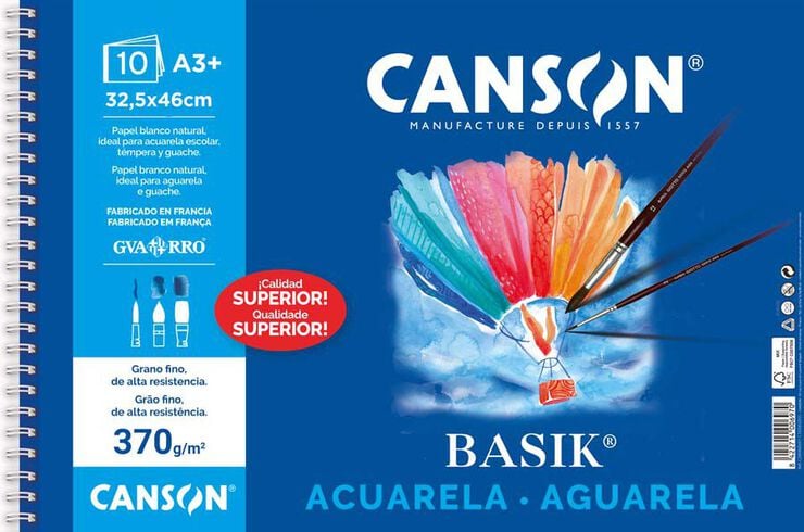 Bloc aquarel&middot;la Guarro Basik 32x46 10 fulls