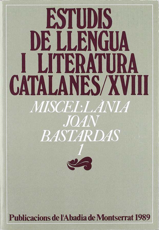 Miscel&middot;l&agrave;nia Joan Bastardas, 1