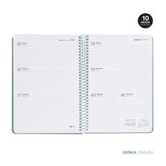 Agenda Escolar Miquel Rius Espiral Plus set/vista catal&agrave; 2026-2027 Basic verd