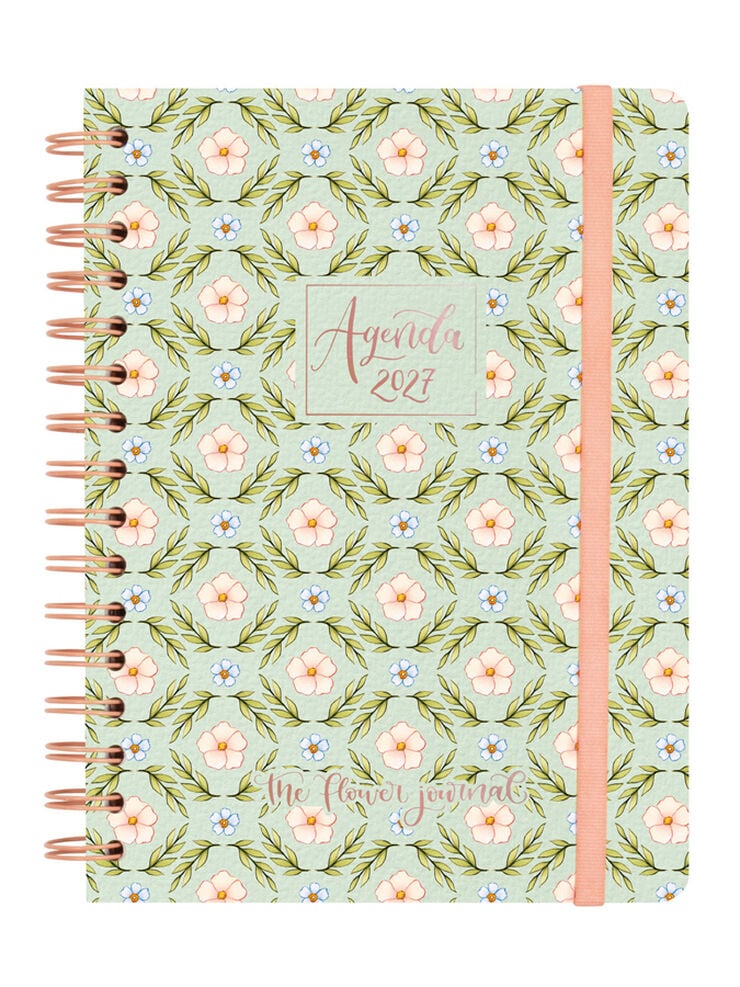 Agenda Finocam Flower Journal Setmana Vista Horitzontal 2027 Castell&agrave; Verd