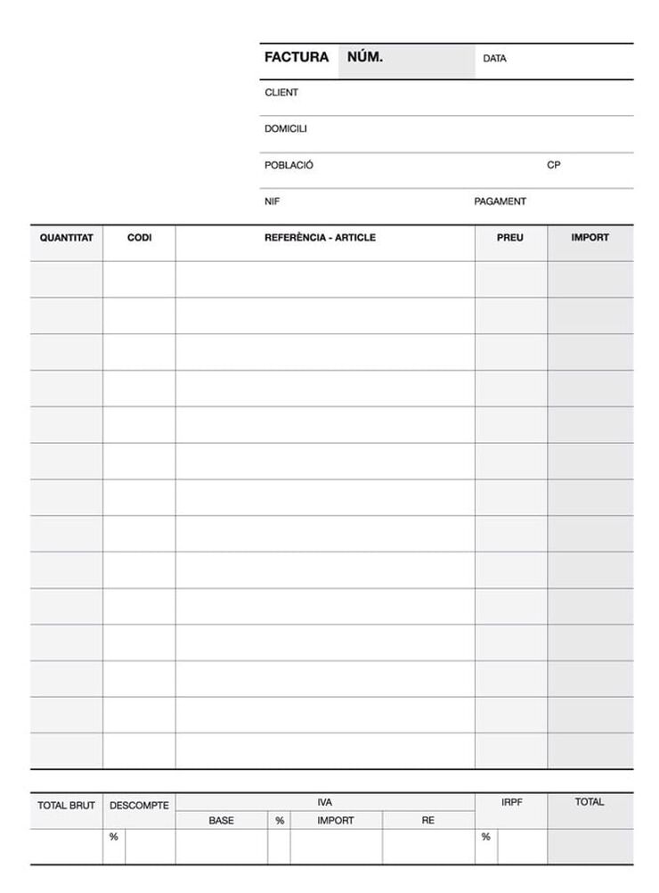 Talonari Apli Factura 1/4 doble catal&agrave; 50 fulls