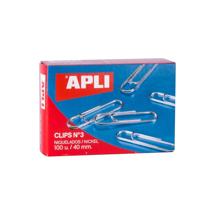 Clips niquelados Apli No.3 100u