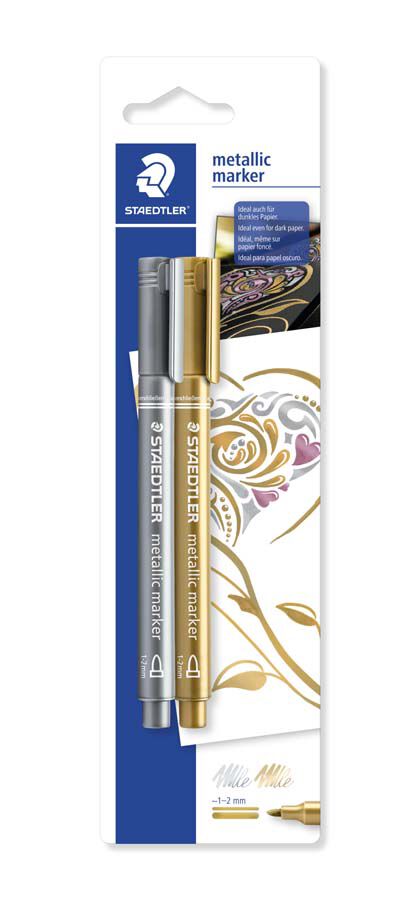 Retoladors Staedtler Metallic Marker or/plata 2u