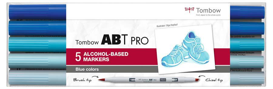 Rotulador Tombow Abt Pro Dual Brush azules 5 colores