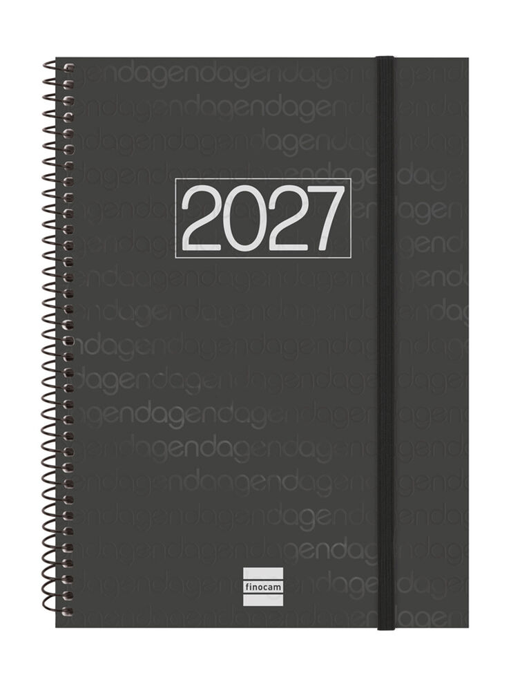 Agenda Finocam Year Semana Vista Horizontal 2027 Catal&aacute;n Negro