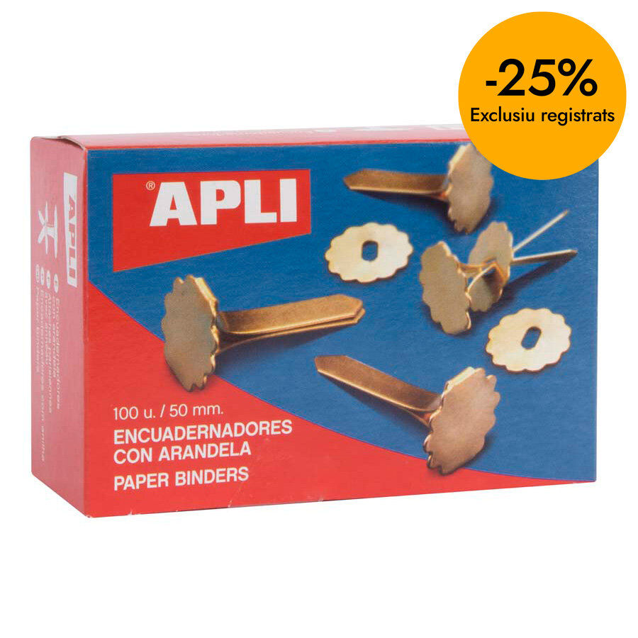 Enquadernador amb volandera 50mm Apli 100u