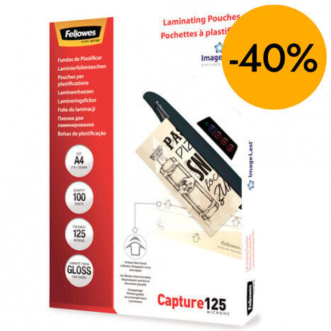 Funda de plastificar Fellowes A4 125 micras 100u