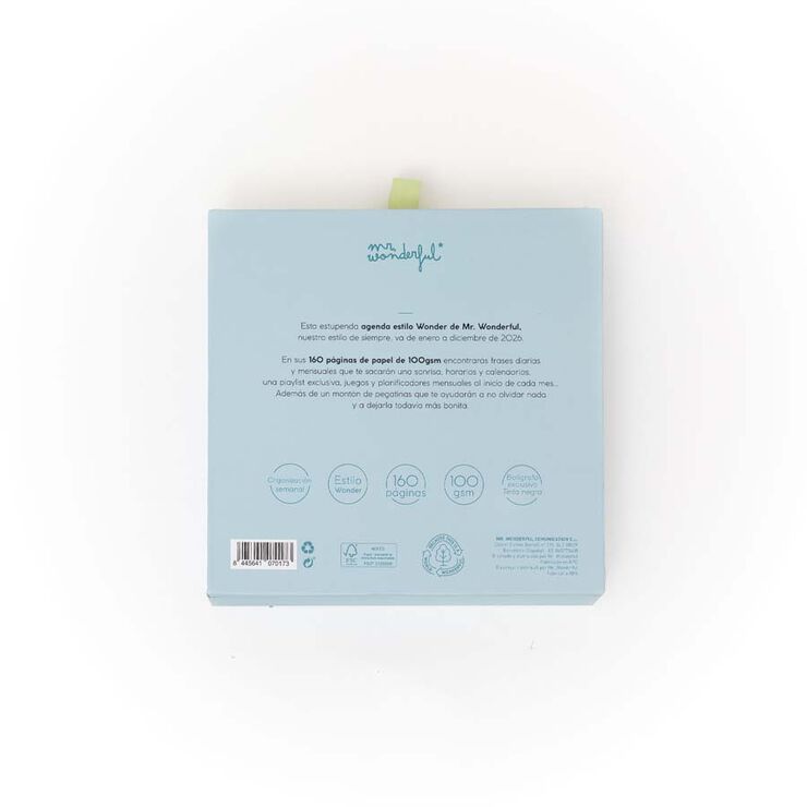 Set Agenda Mr.Wonderful Petita setm/vista 2026 cast + Bolígraf