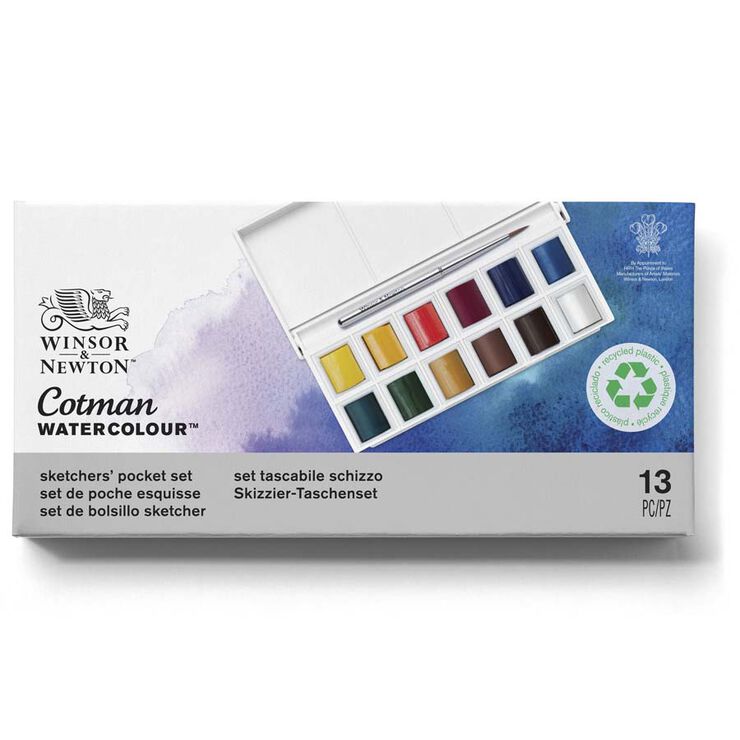 Acuarela Cotman Plus Winsor & Newton estuche bolsillo 12 colores