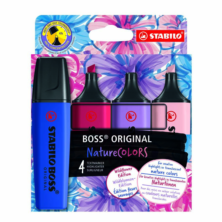Marcadors fluorescents Stabilo Boss Nature Wildflowers 4 colors