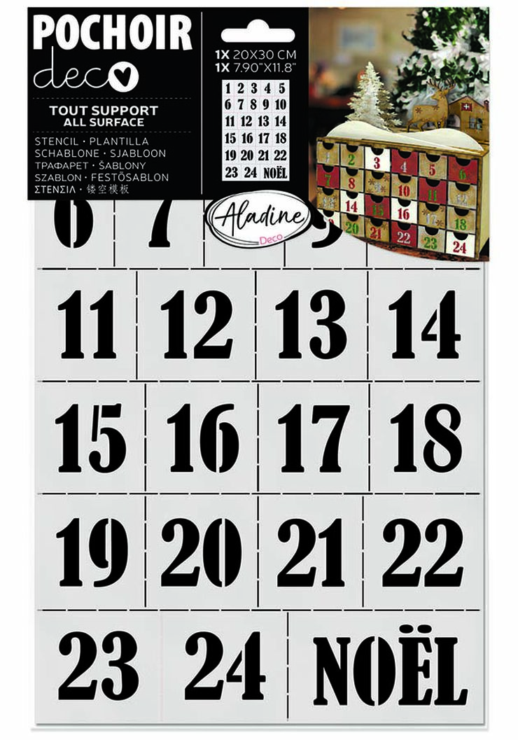 Plantilla Stencil 20x30cm Calendari Advent Aladine