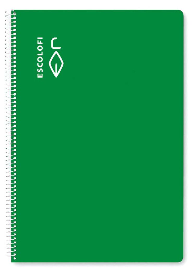 Libreta A4 espiral 40H 4x4 Escolofi Verde