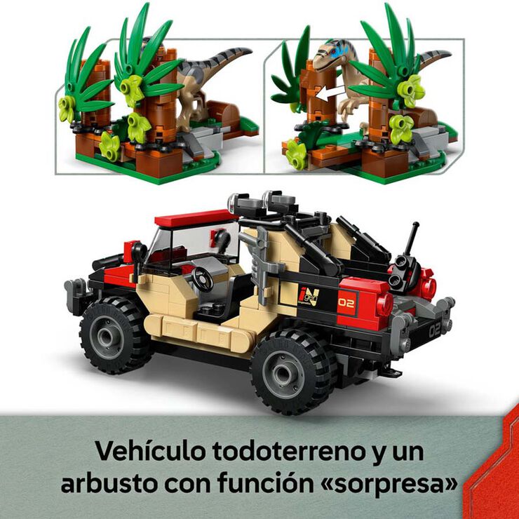 LEGO® Jurassic World Fugida en Tot terreny i Raptor a l’Aguait 76972