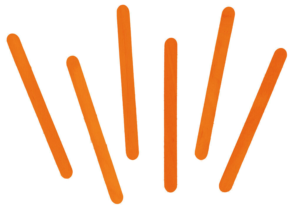 Palos de helado de madera Innspiro naranja 50u