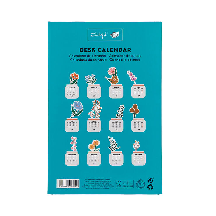 Calendari Mr. Wonderful Taula Amb Peanya Flowers Multiling&uuml;e 2027