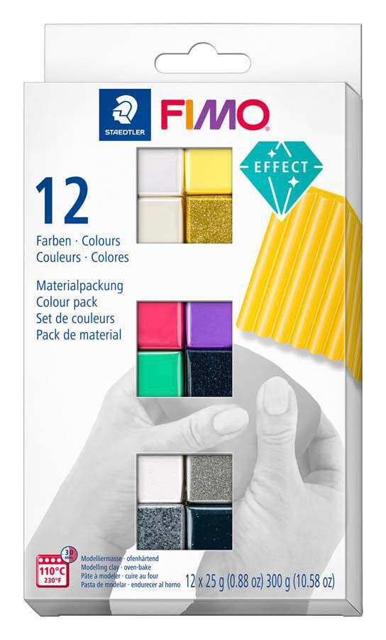 Pasta modelar Fimo Effect 300g 12 colores