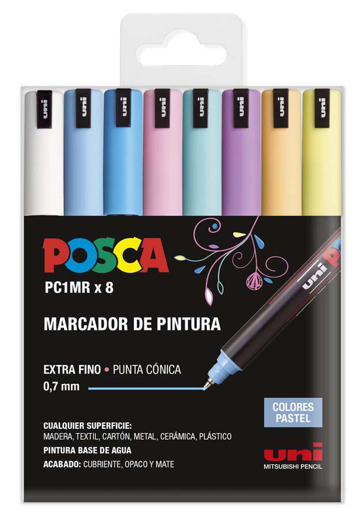Rotuladores Posca PC-1MR 0,7mm Pastel 8 colores