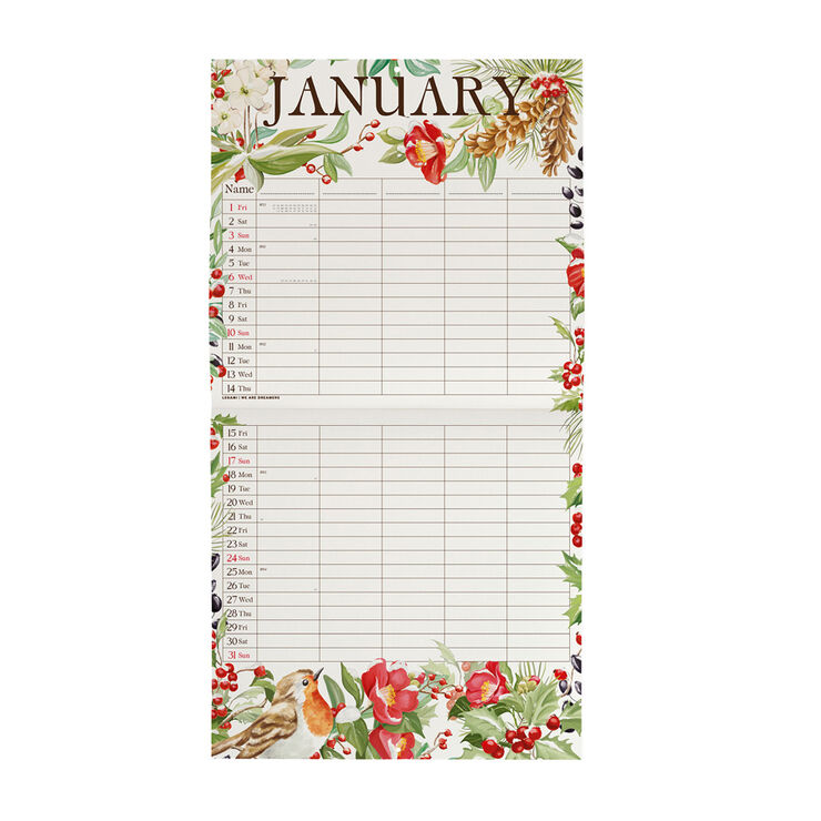 Calendario Legami 30x29 Pared Secret Garden Multiling&uuml;e 2027