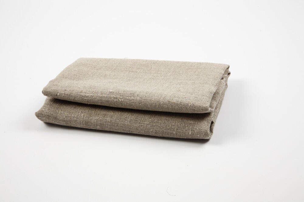 Tela de lino Creotime 185 g/m2 marr&oacute;n 140x50 cm