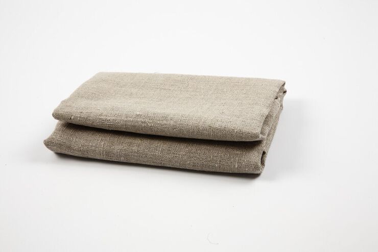 Tela de lino Creotime 185 g/m2 marr&oacute;n 140x50 cm