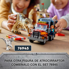 LEGO® Jurassic World Fuga de los dinosaurios T. rex y atrocirraptor. Set de construcción grande con camión 76948