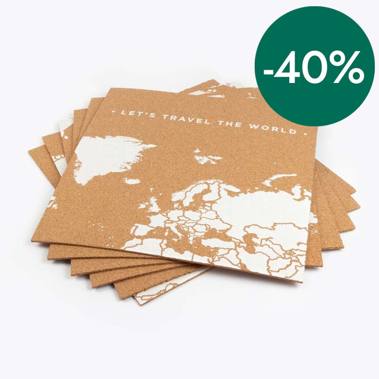 Puzzle Mapamundi corcho Miss Wood 90x60 blanco