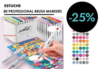 Estoig 80 Retoladors doble punta Roymart Artist Brush