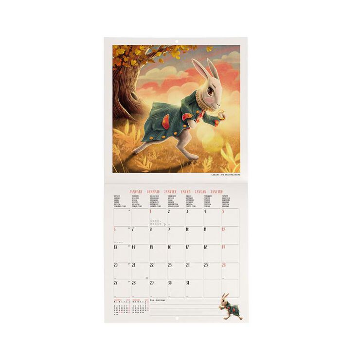 Calendario Pared Legami m/vista 2025 Alice Wonder