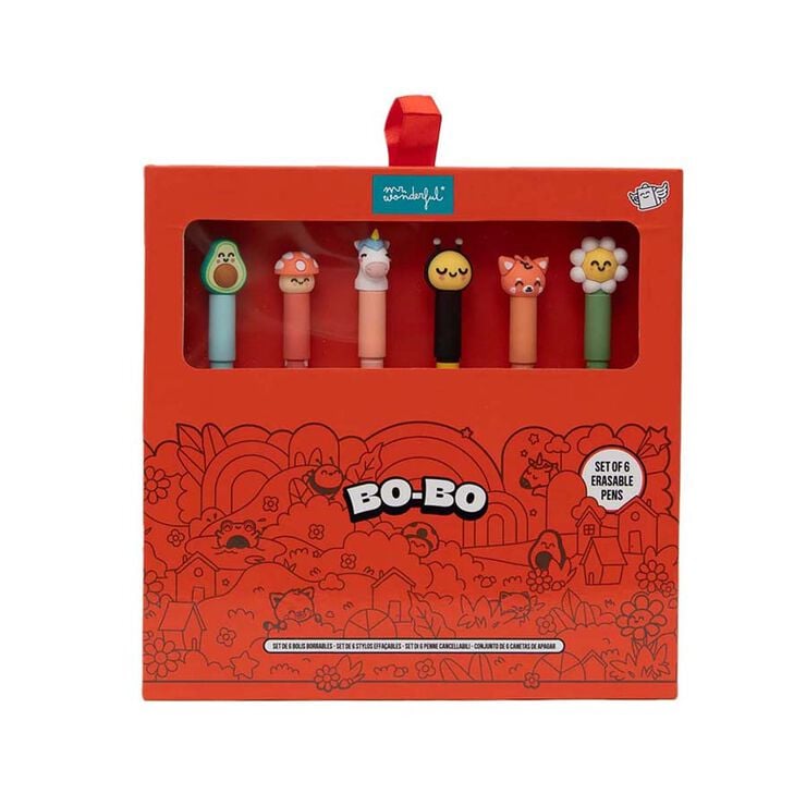 Set 6 Bol&iacute;grafs esborrables Bobo Mr.Wonderful Animals