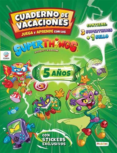 Cuaderno de Vacaciones juega y aprende Superthings Guardians of Kazoom para 5 a&ntilde;os
