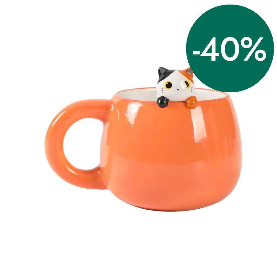 Taza de Cer&aacute;mica Animalito iTotal Orange Cat