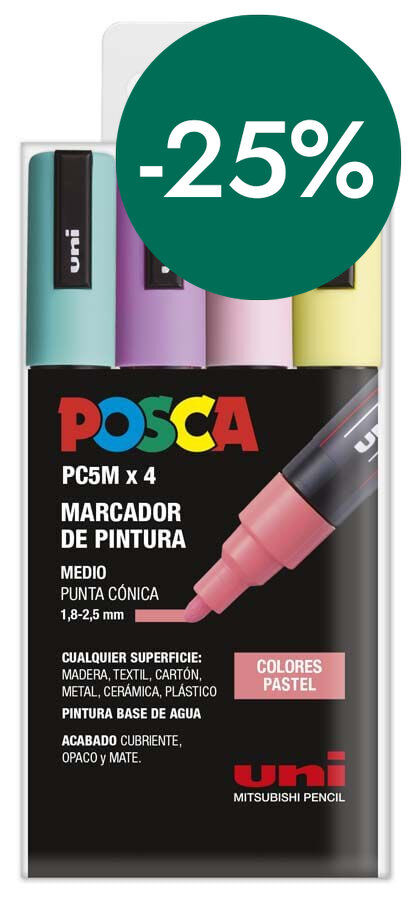 Rotuladores Posca PC-5M 1,8-2,5mm Pastel 4 colores