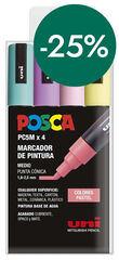 Rotuladores Posca PC-5M 1,8-2,5mm Pastel 4 colores