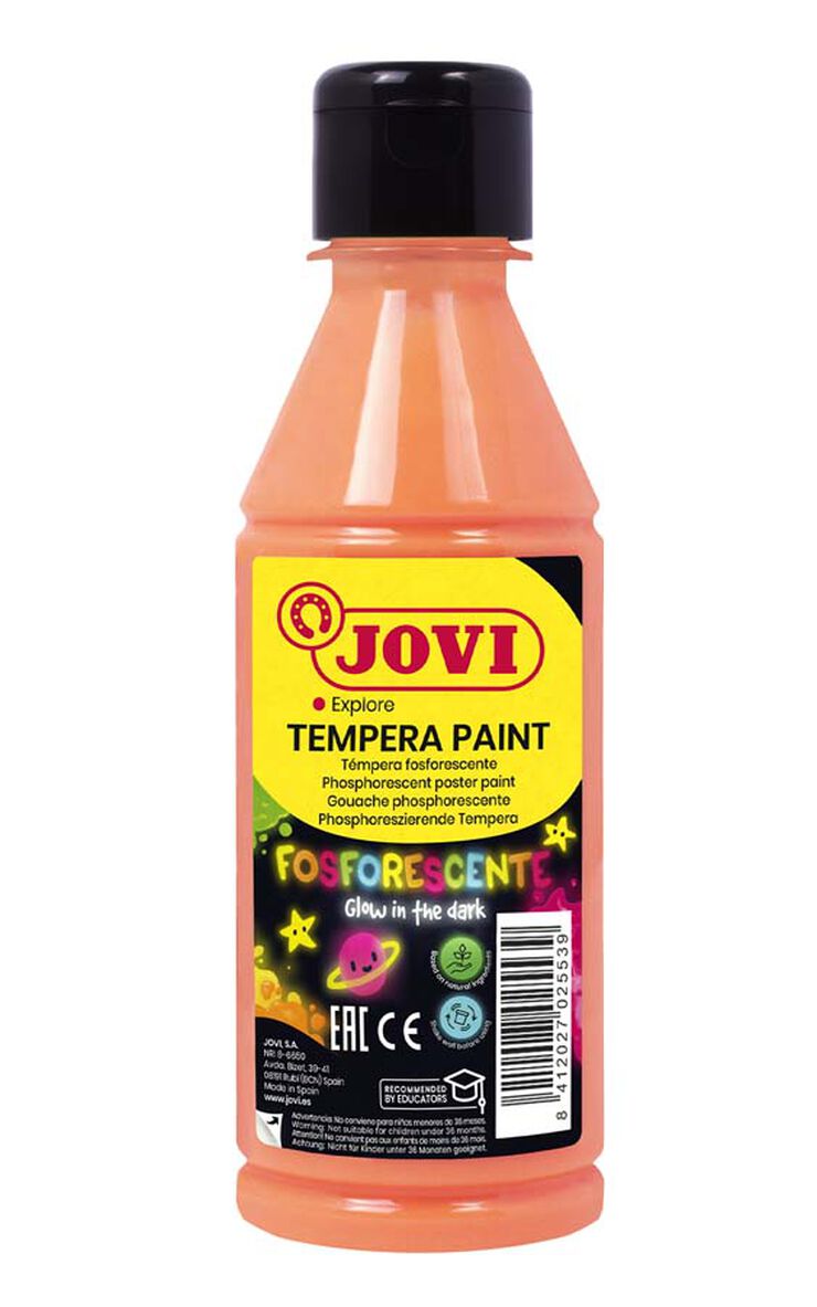 Témpera fosforescent Jovi 250ml taronja