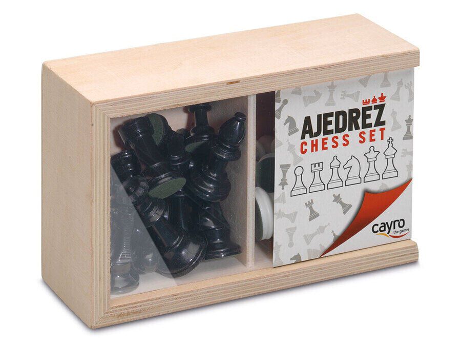 Ajedrez Piezas Pl&aacute;stico n&ordm;3 Caja Madera